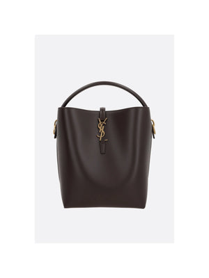 Le 37 Shiny Leather Bucket Bag-SAINT LAURENT-JOHN JULIA