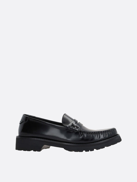 Le Loafer Monogram Shiny Leather Loafers-SAINT LAURENT-JOHN JULIA