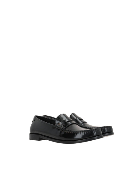 Le Loafer Shiny Leather Penny Loafers-SAINT LAURENT-JOHN JULIA