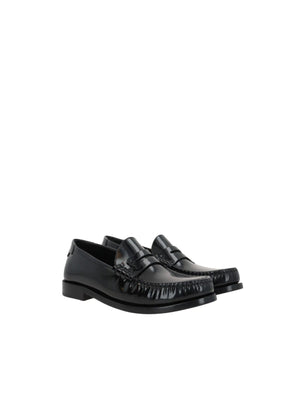 Le Loafer Shiny Leather Penny Loafers-SAINT LAURENT-JOHN JULIA