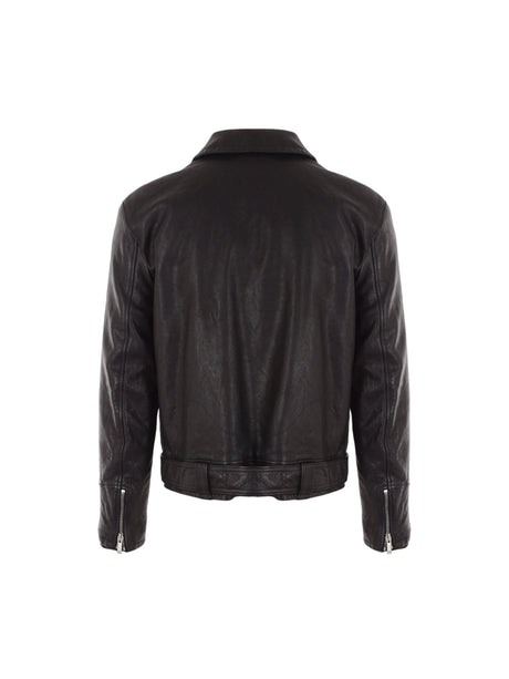 Leather Jacket-SAINT LAURENT-JOHN JULIA