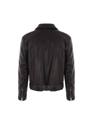 Leather Jacket-SAINT LAURENT-JOHN JULIA