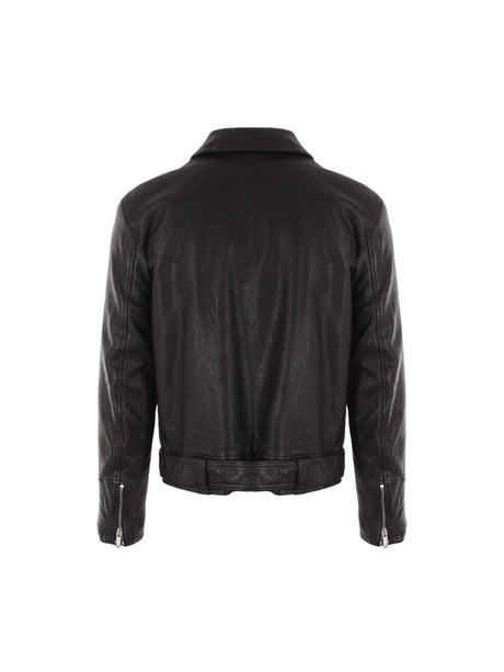 Leather Jacket-SAINT LAURENT-JOHN JULIA