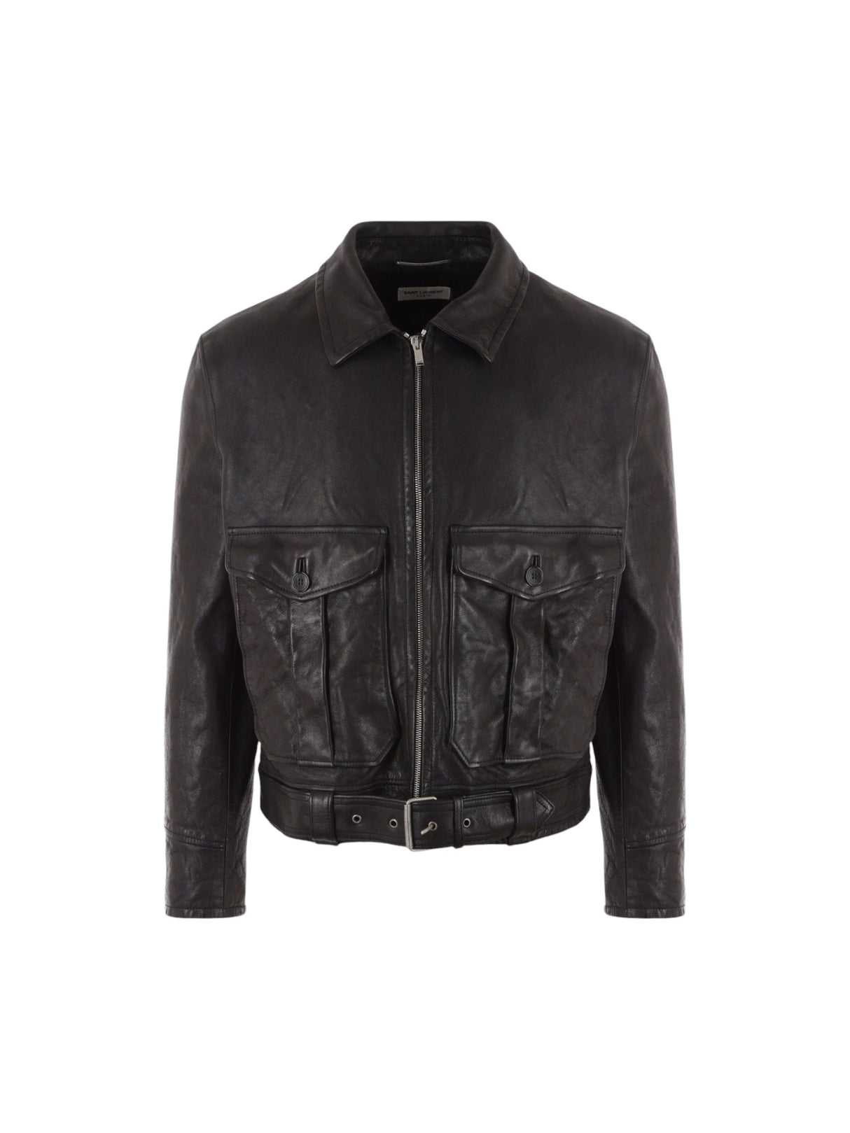 Leather Jacket-SAINT LAURENT-JOHN JULIA