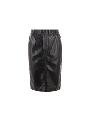 Leather Pencil Skirt-SAINT LAURENT-JOHN JULIA