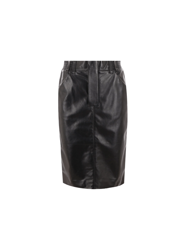 Leather Pencil Skirt-SAINT LAURENT-JOHN JULIA