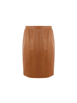 Leather Pencil Skirt-SAINT LAURENT-JOHN JULIA