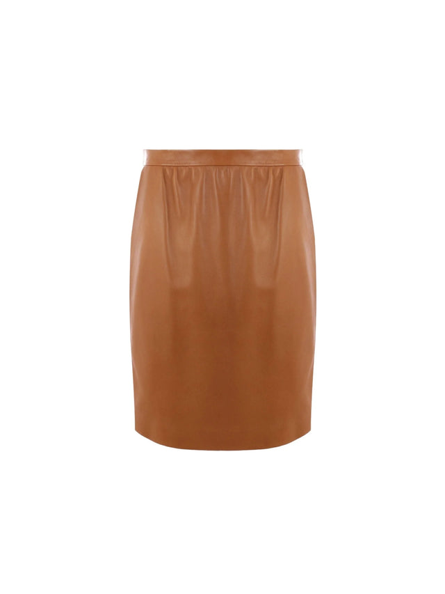 Leather Pencil Skirt-SAINT LAURENT-JOHN JULIA