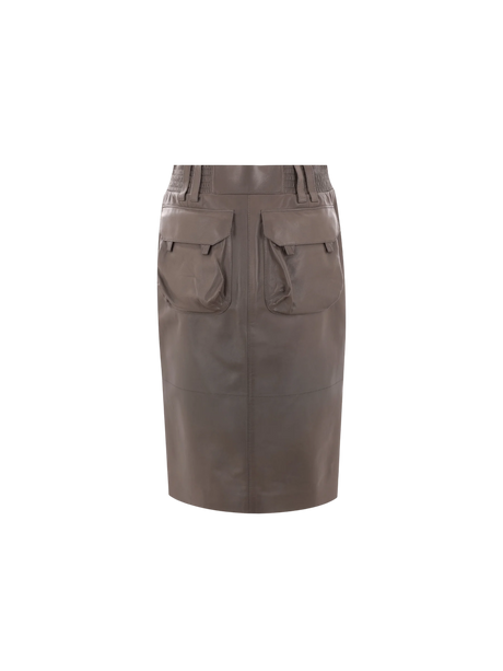 SAINT LAURENT-Leather Pencil Skirt-JOHN JULIA