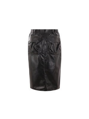 Leather Pencil Skirt-SAINT LAURENT-JOHN JULIA