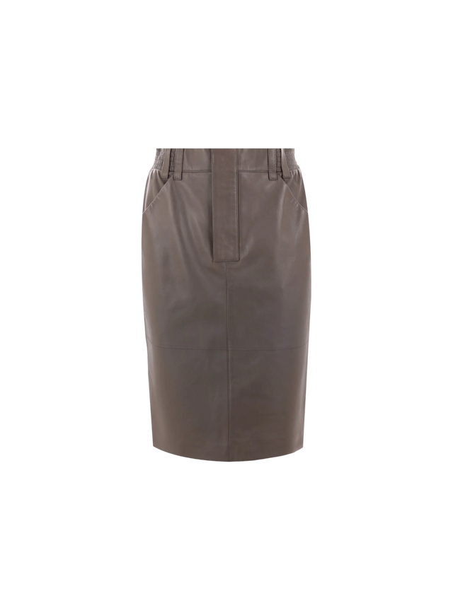 SAINT LAURENT-Leather Pencil Skirt-JOHN JULIA