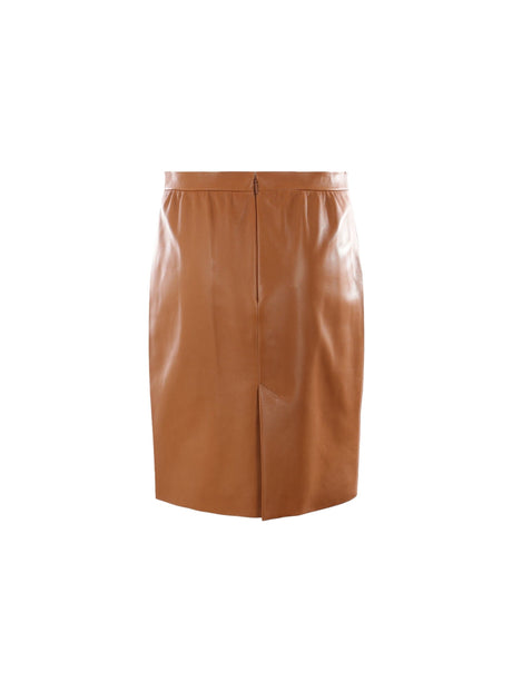 Leather Pencil Skirt-SAINT LAURENT-JOHN JULIA