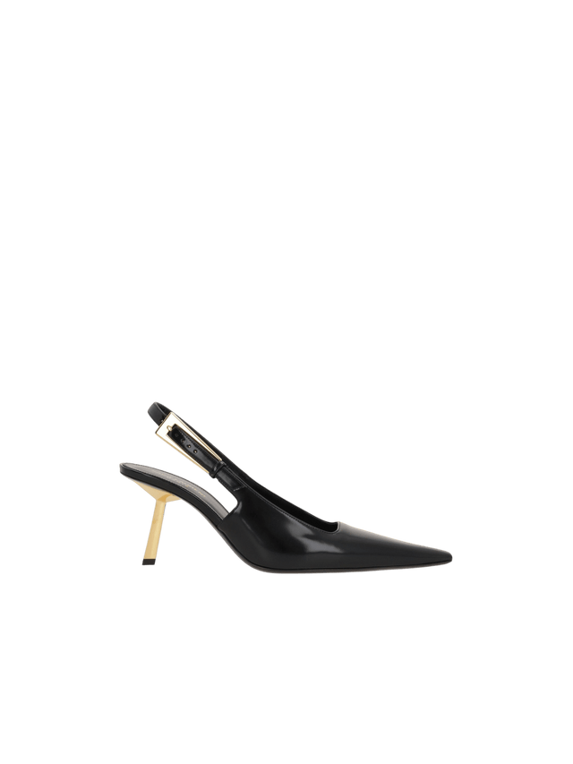 Lee Glossy Leather Slingbacks-SAINT LAURENT-JOHN JULIA