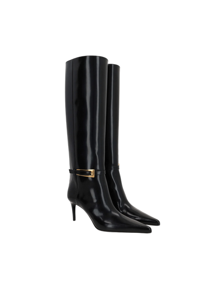 Lee Shiny Leather Boots SAINT LAURENT