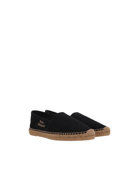 Logo Embroidered Canvas Espadrilles-SAINT LAURENT-JOHN JULIA