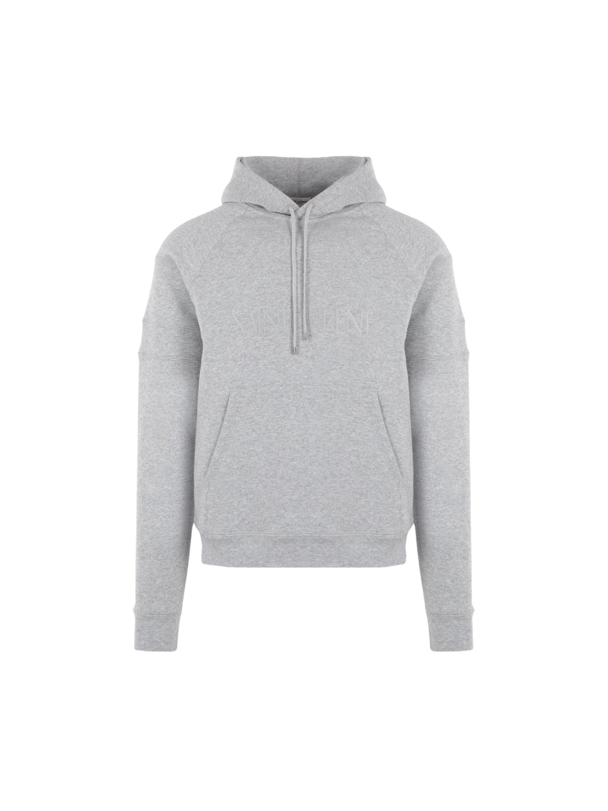 Logo Embroidered Fleece Hoodie-SAINT LAURENT-JOHN JULIA