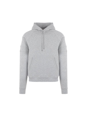 Logo Embroidered Fleece Hoodie-SAINT LAURENT-JOHN JULIA