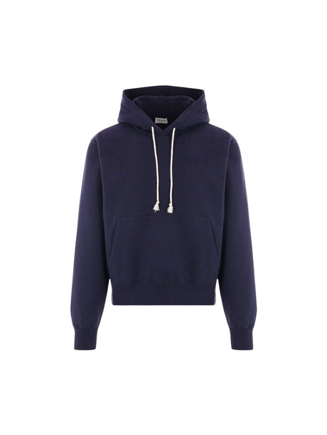 Logo Embroidered Fleece Hoodie-SAINT LAURENT-JOHN JULIA