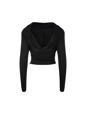 Long-sleeved Stretch Jersey Top-SAINT LAURENT-JOHN JULIA