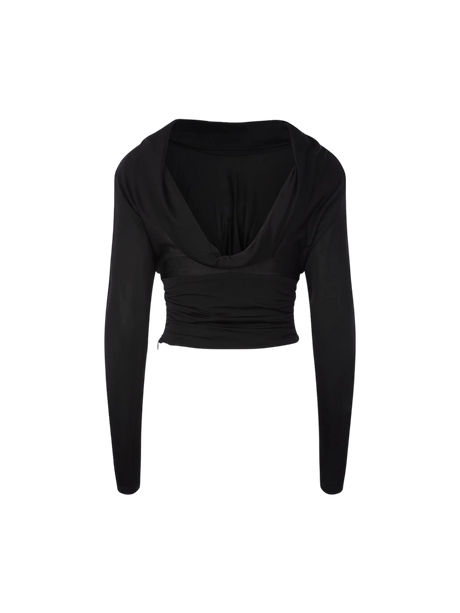 Long-sleeved Stretch Jersey Top-SAINT LAURENT-JOHN JULIA