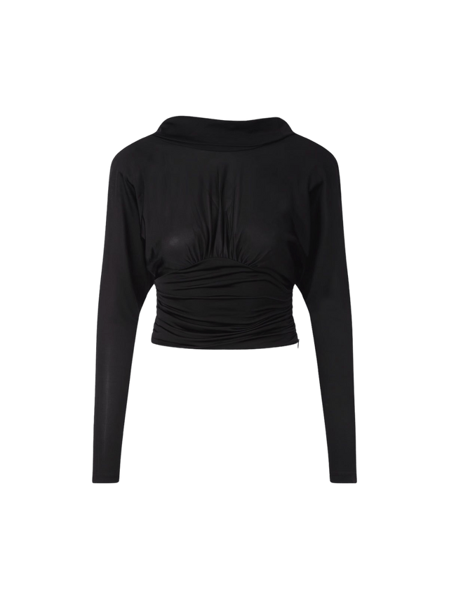 Long-sleeved Stretch Jersey Top-SAINT LAURENT-JOHN JULIA