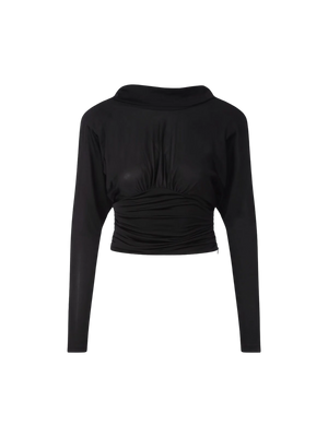 Long-sleeved Stretch Jersey Top-SAINT LAURENT-JOHN JULIA