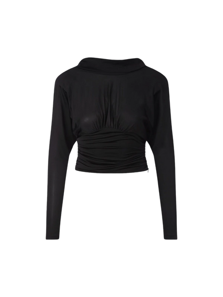 Long-sleeved Stretch Jersey Top-SAINT LAURENT-JOHN JULIA