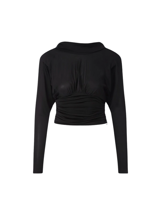 Long-sleeved Stretch Jersey Top-SAINT LAURENT-JOHN JULIA