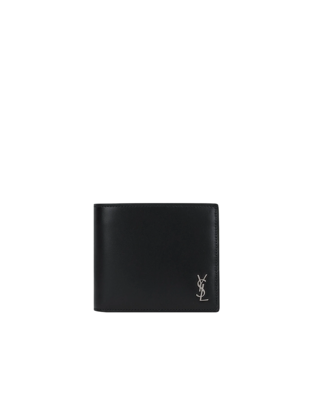 Matt Leather Monogram Bi-Fold Wallet-SAINT LAURENT-JOHN JULIA