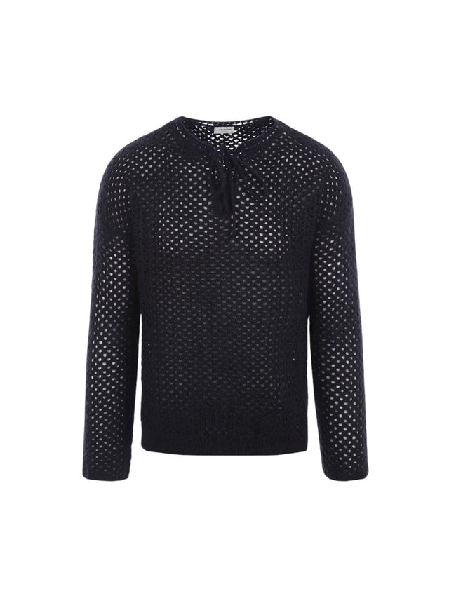 Mohair Wool Blend Sweater-SAINT LAURENT-JOHN JULIA