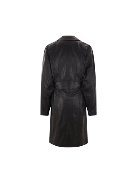 Nappa Leather Biker Coat-SAINT LAURENT-JOHN JULIA