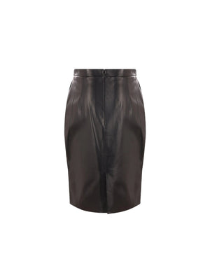 Nappa Leather Pencil Skirt-SAINT LAURENT-JOHN JULIA