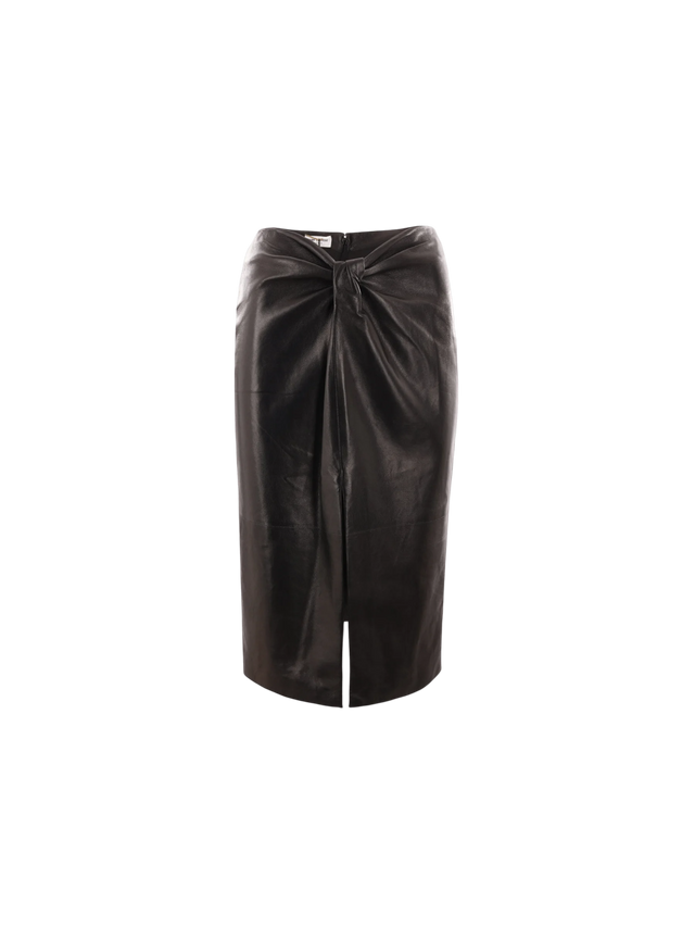 Nappa Midi Pencil Skirt-SAINT LAURENT-JOHN JULIA