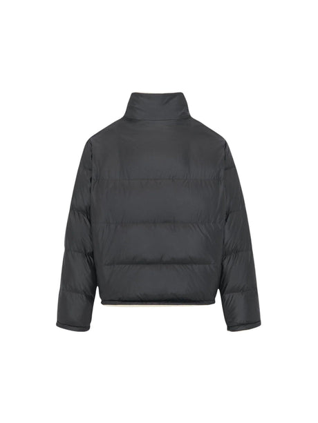 Nylon Faux Shearling Down Jacket-SAINT LAURENT-JOHN JULIA