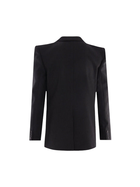 Pinstriped Wool Jacket-SAINT LAURENT-JOHN JULIA