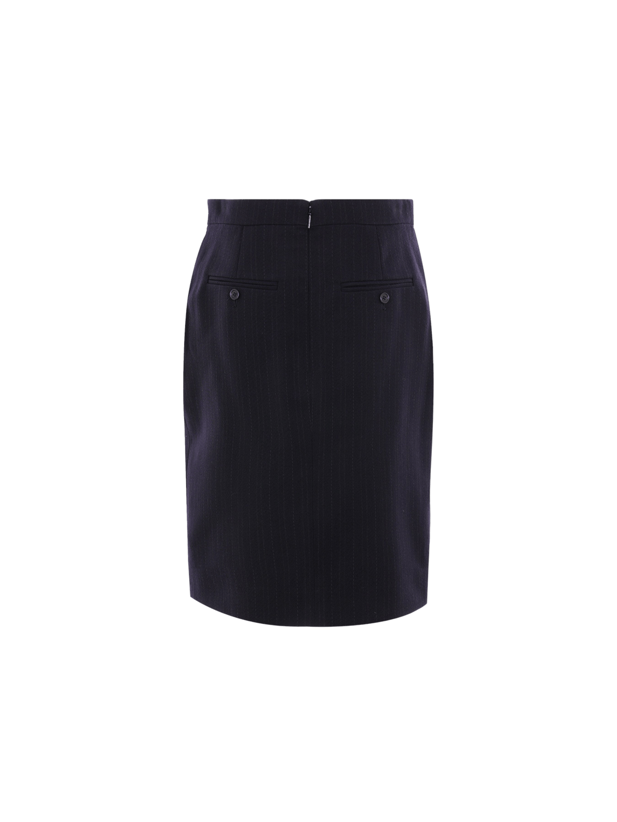 Pinstriped Wool Skirt-SAINT LAURENT-JOHN JULIA