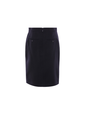 Pinstriped Wool Skirt-SAINT LAURENT-JOHN JULIA