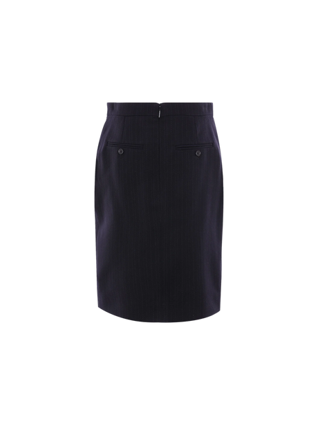 Pinstriped Wool Skirt-SAINT LAURENT-JOHN JULIA