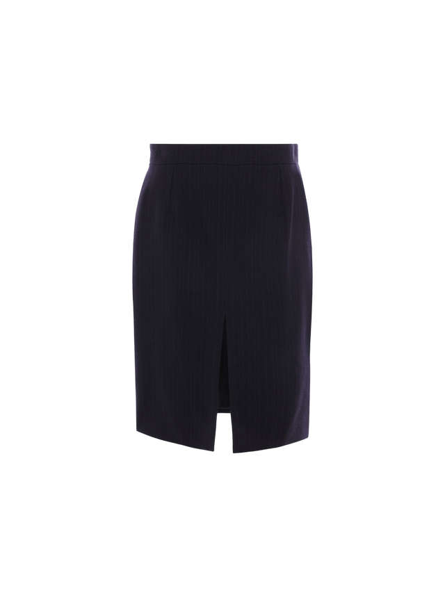 Pinstriped Wool Skirt-SAINT LAURENT-JOHN JULIA