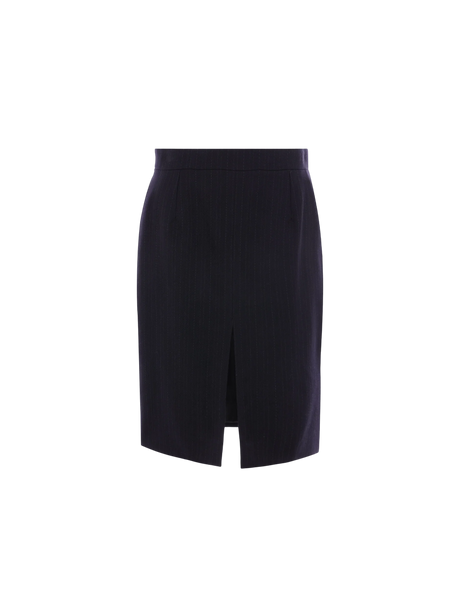 Pinstriped Wool Skirt-SAINT LAURENT-JOHN JULIA