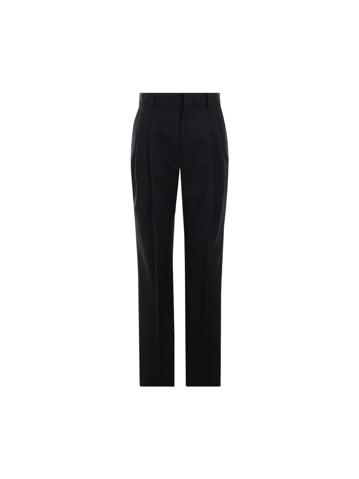 Pinstriped Wool Straight-leg Pants-SAINT LAURENT-JOHN JULIA