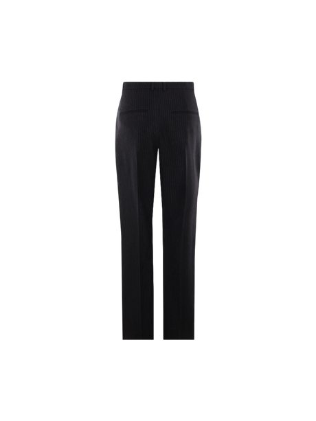 Pinstriped Wool Straight-leg Pants-SAINT LAURENT-JOHN JULIA