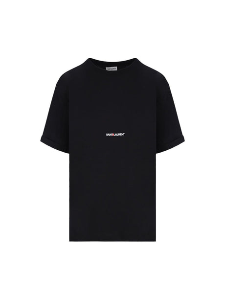 Saint Laurent Print Cotton T-shirt-SAINT LAURENT-JOHN JULIA