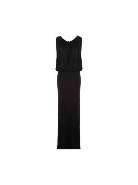 Responsible Shiny Jersey Sleeveless Long Dress-SAINT LAURENT-JOHN JULIA