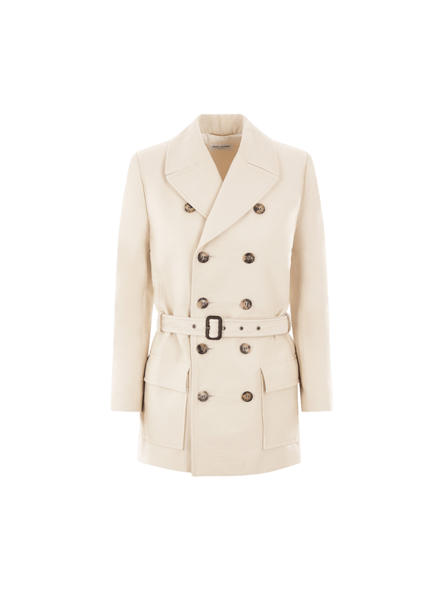 Saharienne Overcoat In Sustainable Cotton and Wool-SAINT LAURENT-JOHN JULIA