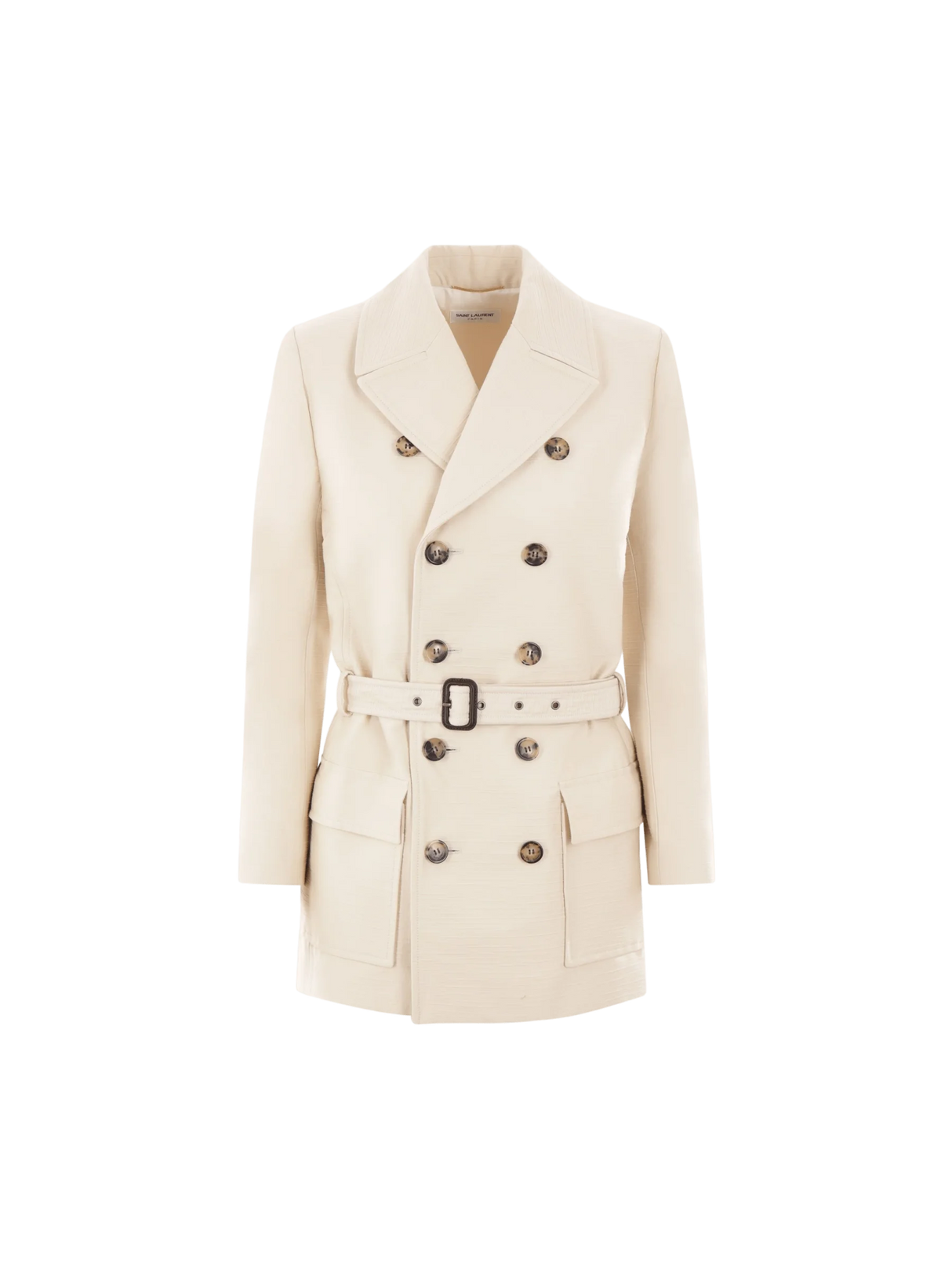 Saharienne Overcoat In Sustainable Cotton and Wool-SAINT LAURENT-JOHN JULIA