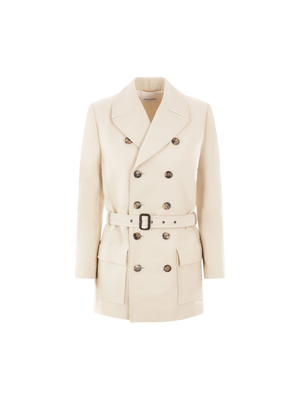 Saharienne Overcoat In Sustainable Cotton and Wool-SAINT LAURENT-JOHN JULIA