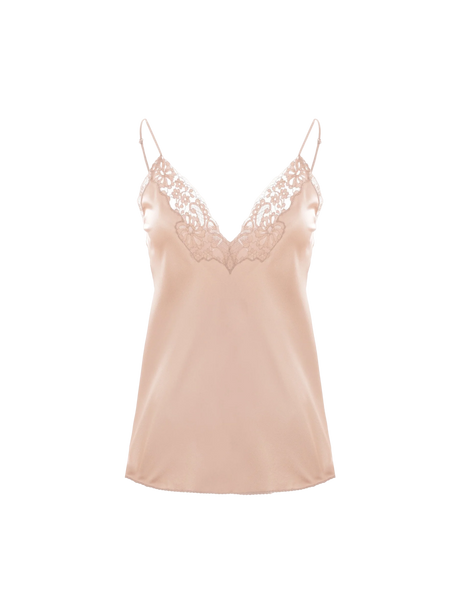 Satin and Lace Lingerie Top-SAINT LAURENT-JOHN JULIA