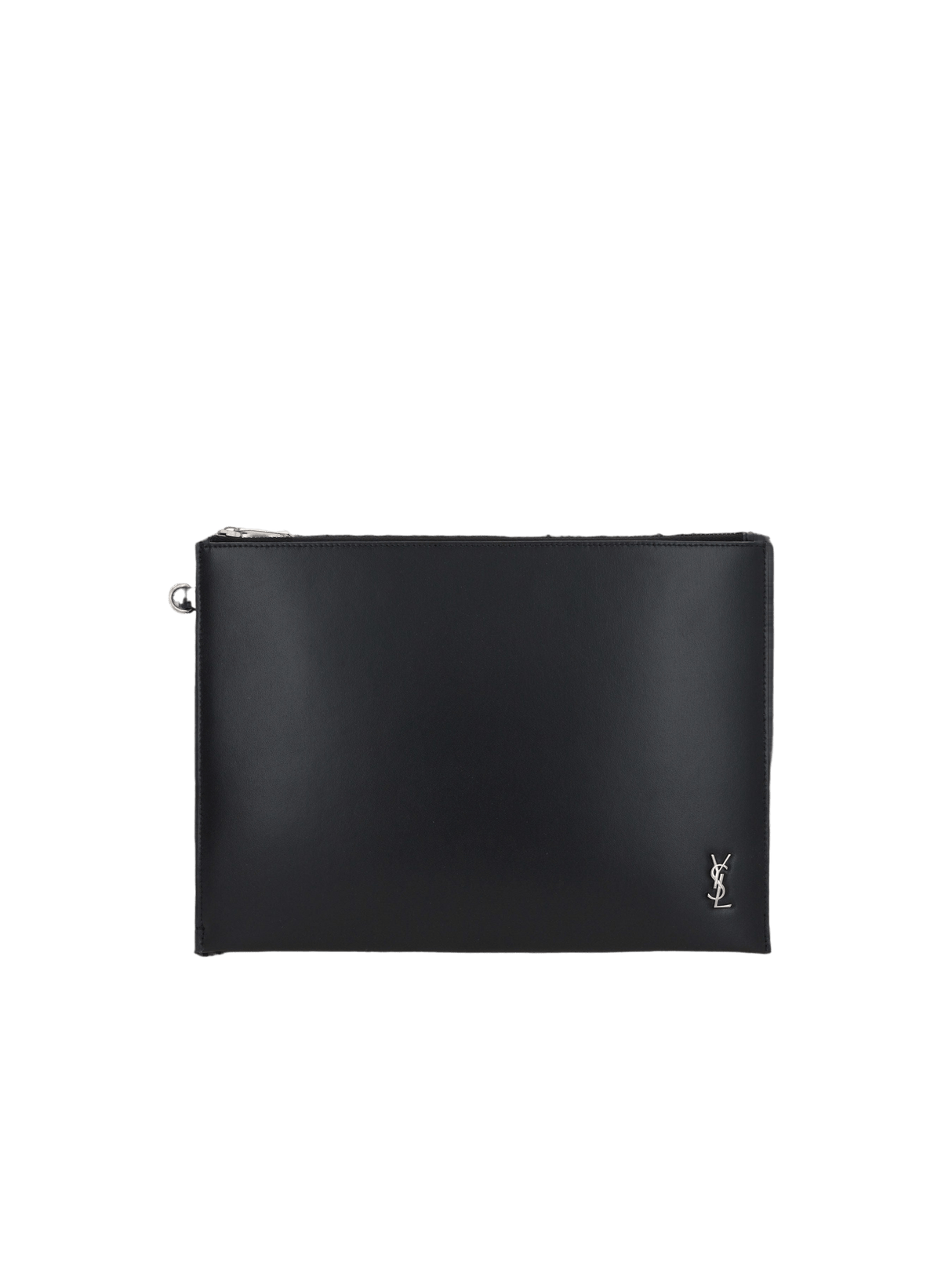 Shiny Leather Cassandre Tiny Clutch-SAINT LAURENT-JOHN JULIA