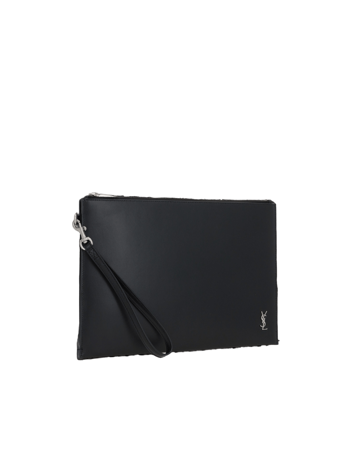 Shiny Leather Cassandre Tiny Clutch-SAINT LAURENT-JOHN JULIA